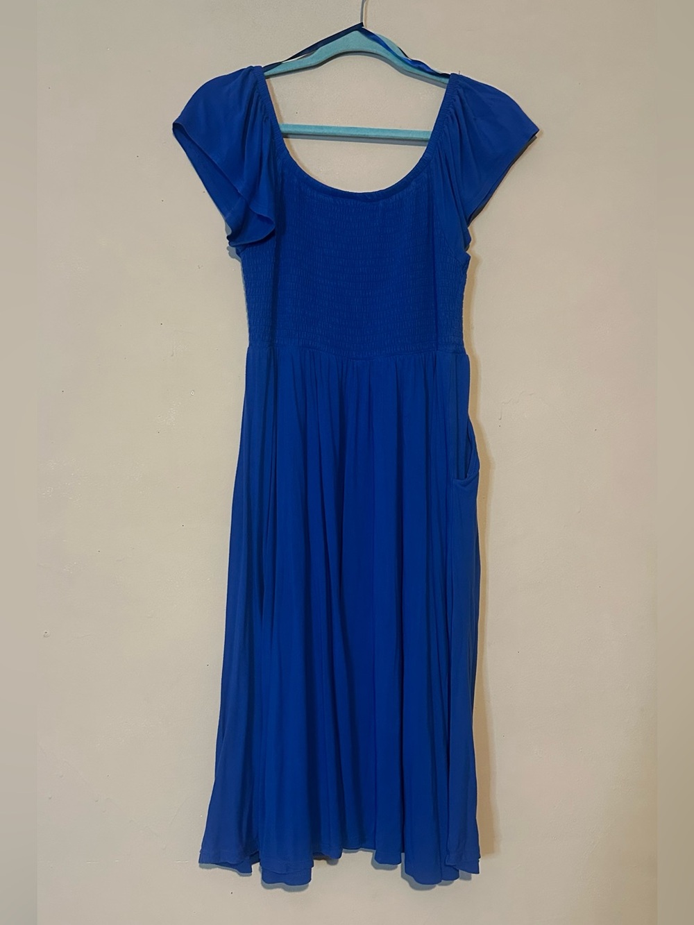 Royal Blue dress with pockets — Smocked Bodice- Super soft knit torrid - Picture 8 of 9